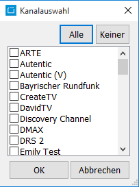 Dialog Kanalauswahl zur Aktivierung der Assetposition für ausgewählte Kanäle