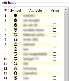 Properties of a program which are activated by setting the flags